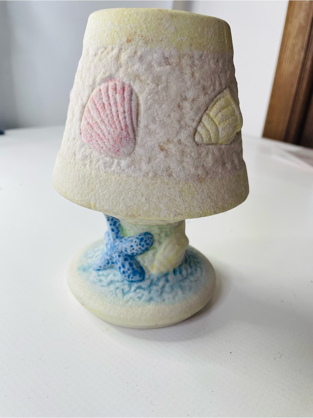 Yankee Candle Coastal Seashell Tee Light - Blue, Pink & Yellow Textured 2011